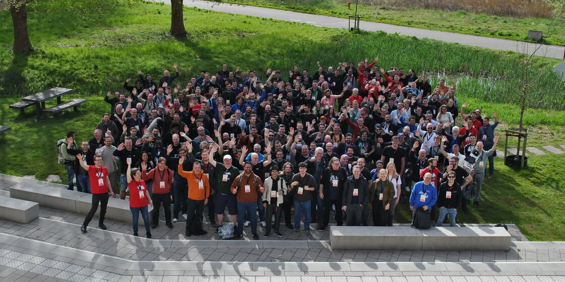 Group photo at Drupal Dev Days Leuven