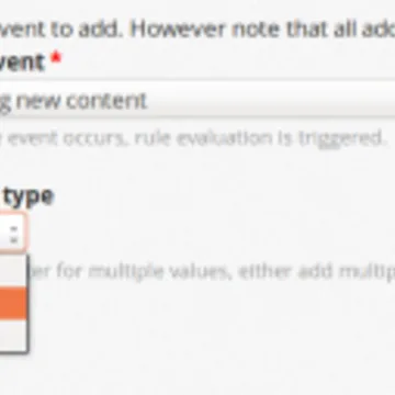 Drupal react on event settings